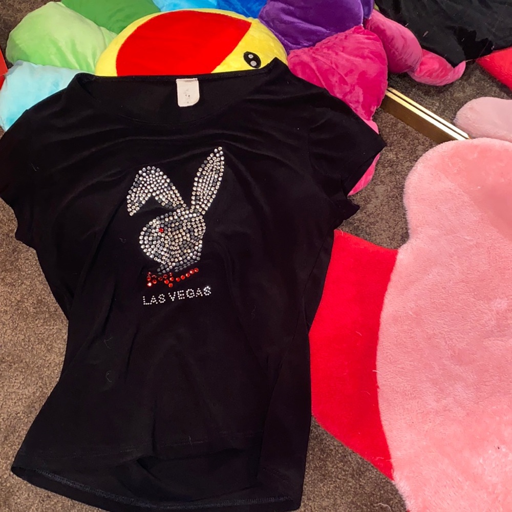 Y2K Las Vegas playboy baby tee